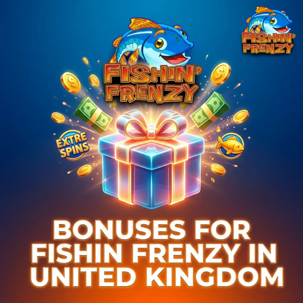 UK casinos offering welcome bonuses, free spins, and cashback promotions for Fishin Frenzy slot game players