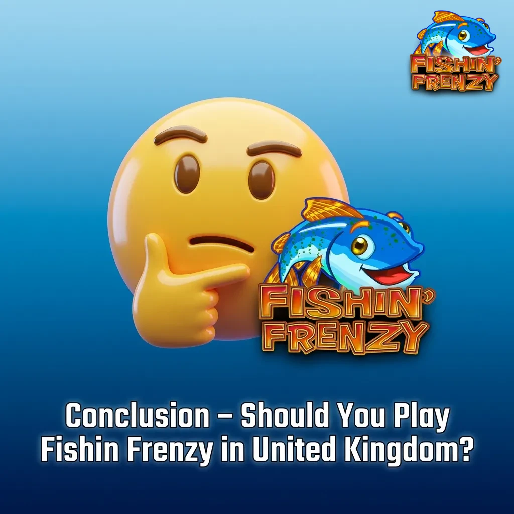 Fishin Frenzy slot game interface showing reels, fishing theme graphics, and bonus features for UK players