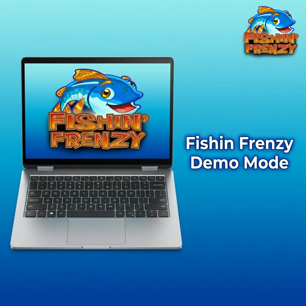 Players testing Fishin Frenzy slot game in demo mode with virtual credits on screen, exploring features risk-free