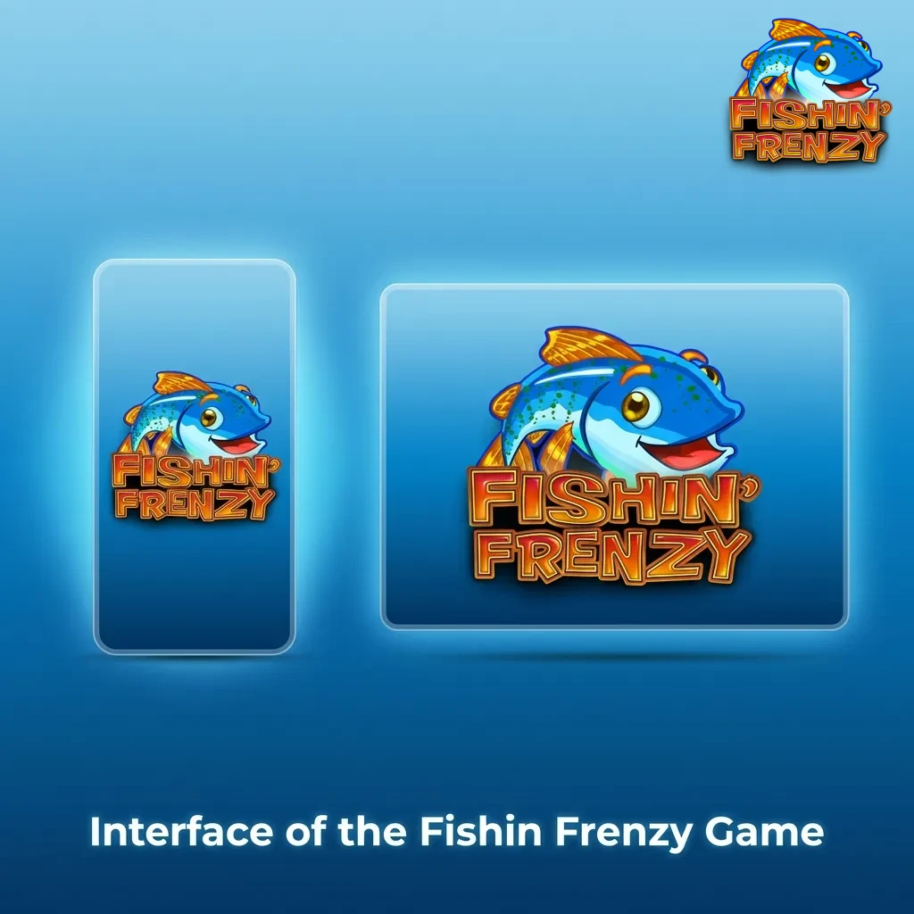 Colorful fishing-themed slot game interface with cartoon fish on reels and control panel showing bet, spin, and paytable buttons