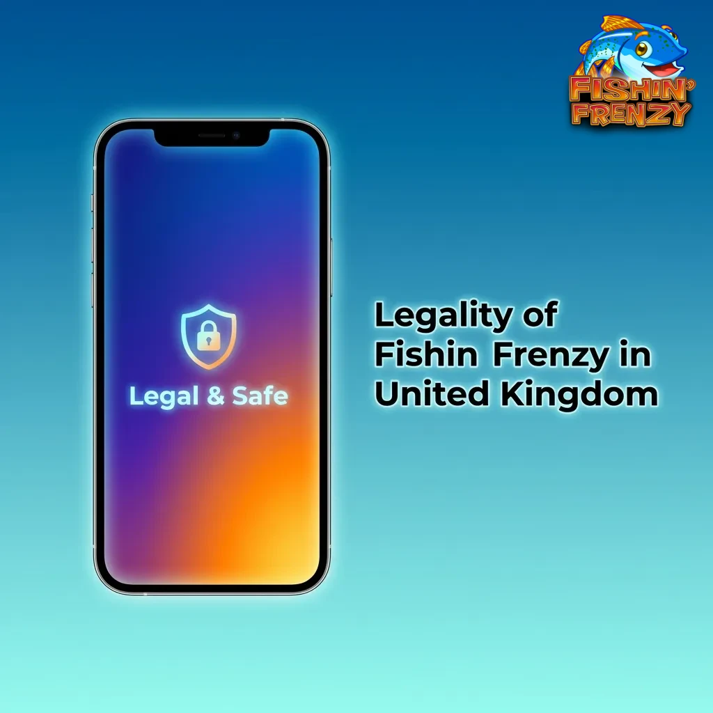 Fishin' Frenzy slot machine screen showing legal UK casino gaming with UKGC license verification symbols